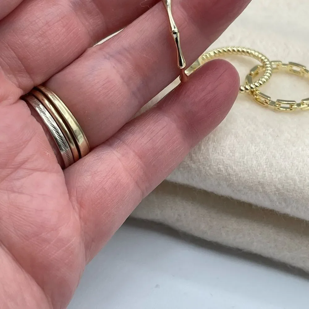 14K gold over sterling silver set of 4 rings